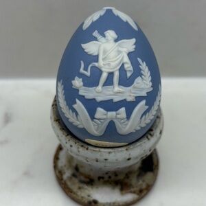Vintage Franklin Mint Collector's Treasury of Eggs Parian Style Wedgwood Blue